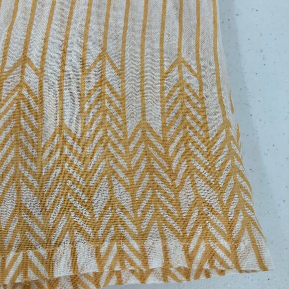 Bohemian Boho Mustard Yellow Cream Lightweight Semi Sheer Rectangle Scarf Wrap - Picture 3 of 5